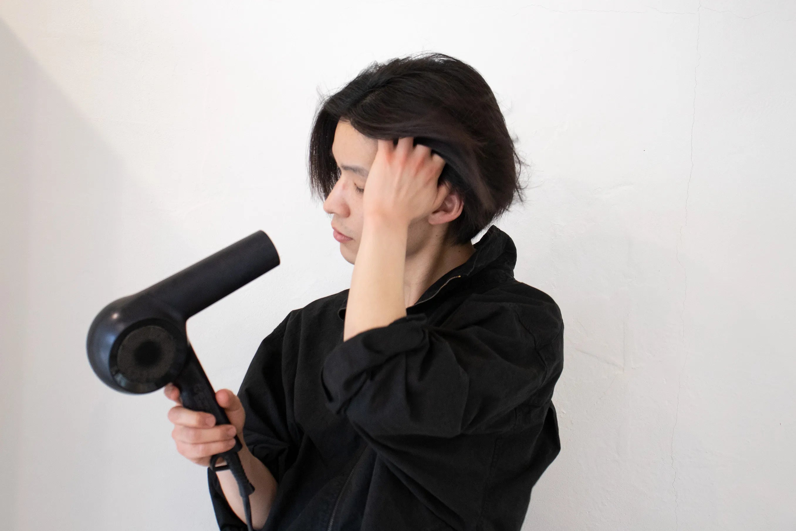 ドライヤーで乾かす
