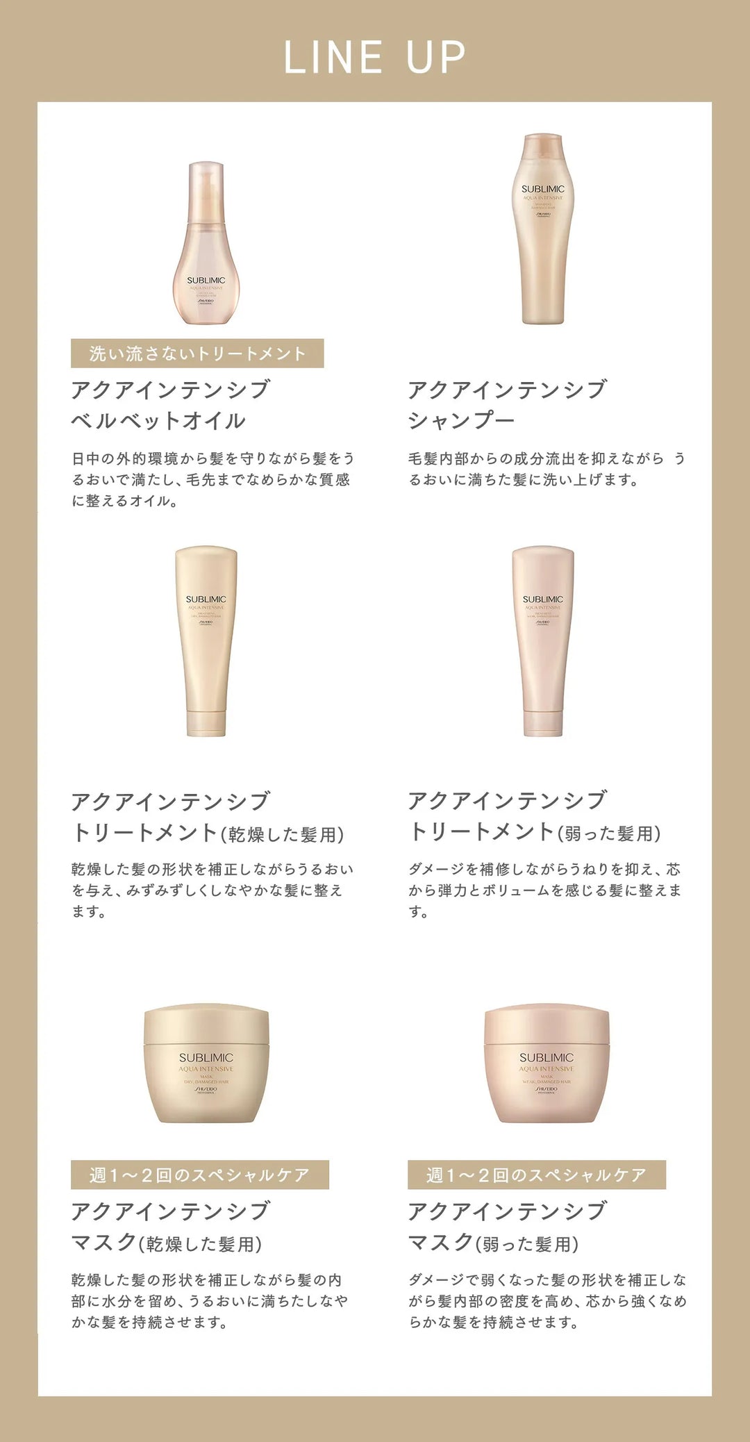 【セット】サブリミック アクアインテンシブ シャンプー・トリートメント D:乾燥した髪用｜SUBLIMIC