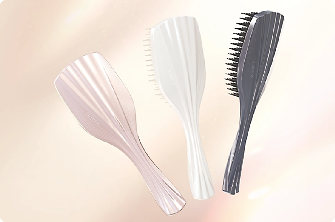 キヌージョ シルキートリートメントブラシ｜スタンド付きヘアケアブラシ