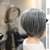 前下がり×グレイヘアの顎したボブヘア|美容室ＨＡＮＳ　名古屋　伏見